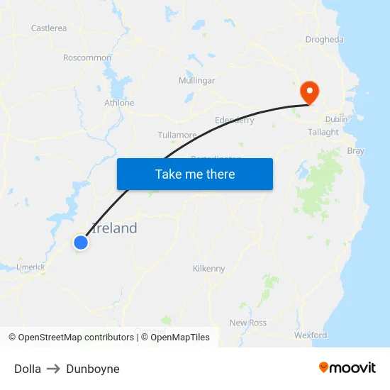 Dolla to Dunboyne map