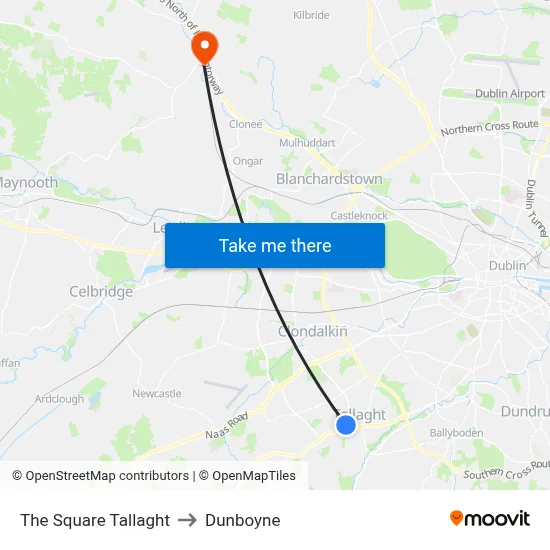 The Square Tallaght to Dunboyne map