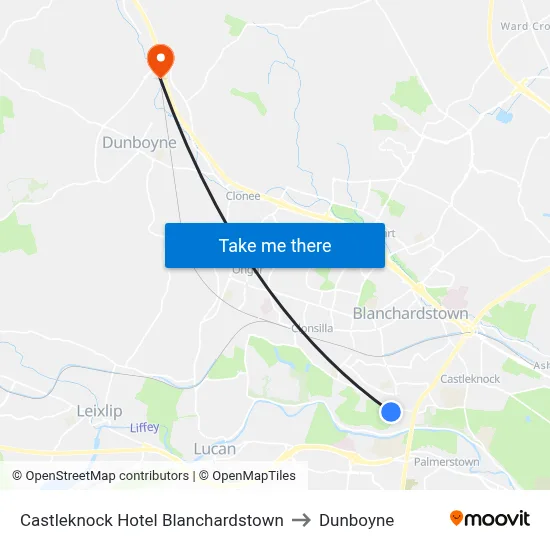Castleknock Hotel Blanchardstown to Dunboyne map