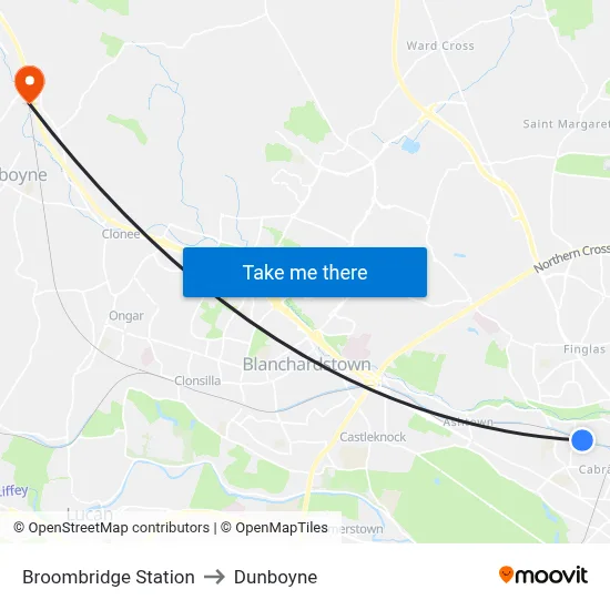 Broombridge Station to Dunboyne map