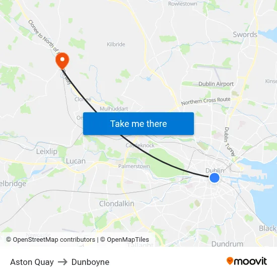 Aston Quay to Dunboyne map