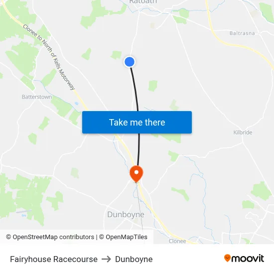 Fairyhouse Racecourse to Dunboyne map