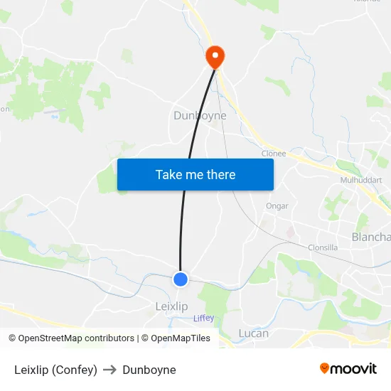 Leixlip (Confey) to Dunboyne map