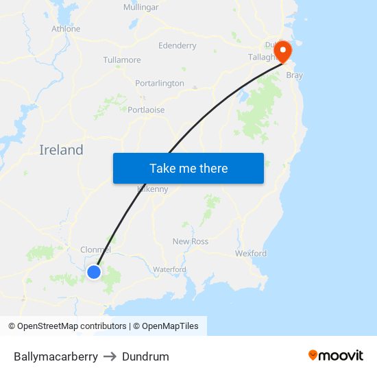 Ballymacarberry to Dundrum map