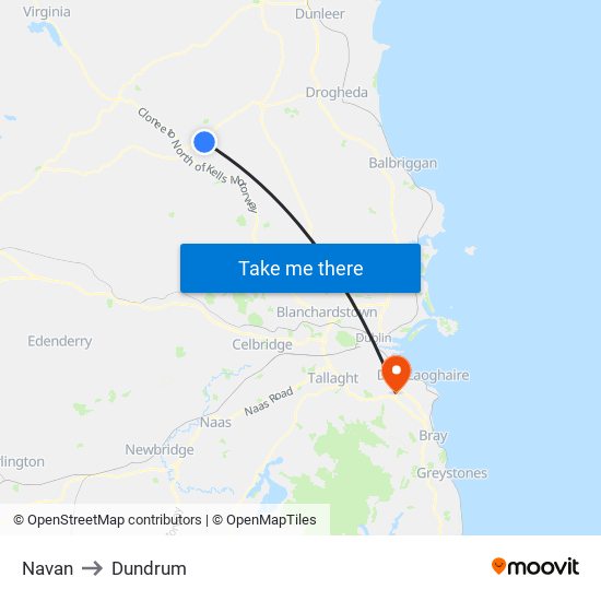 Navan to Dundrum map