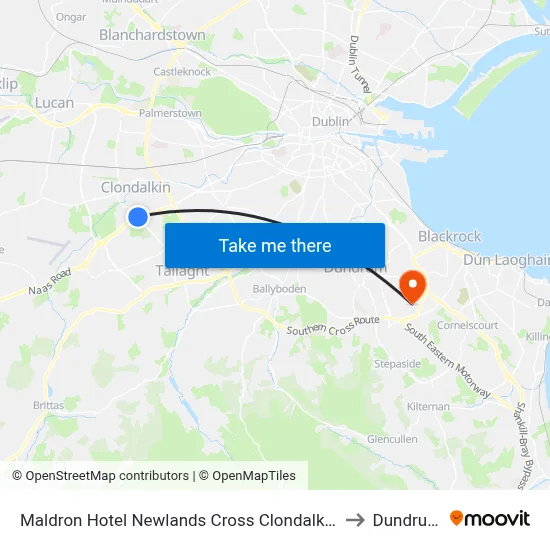 Maldron Hotel Newlands Cross Clondalkin to Dundrum map