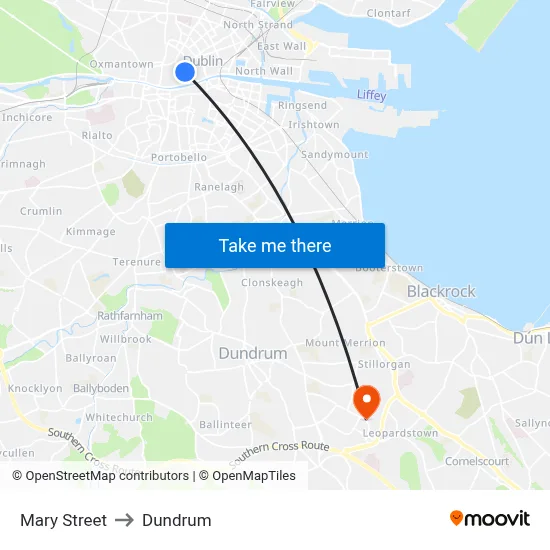 Mary Street to Dundrum map