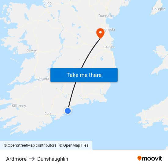 Ardmore to Dunshaughlin map