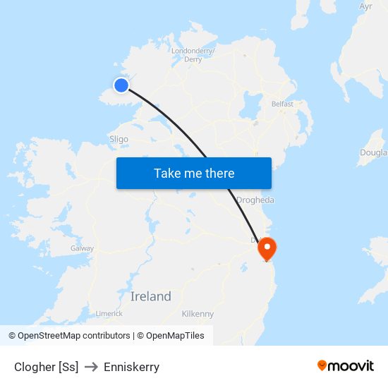 Clogher [Ss] to Enniskerry map