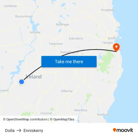 Dolla to Enniskerry map