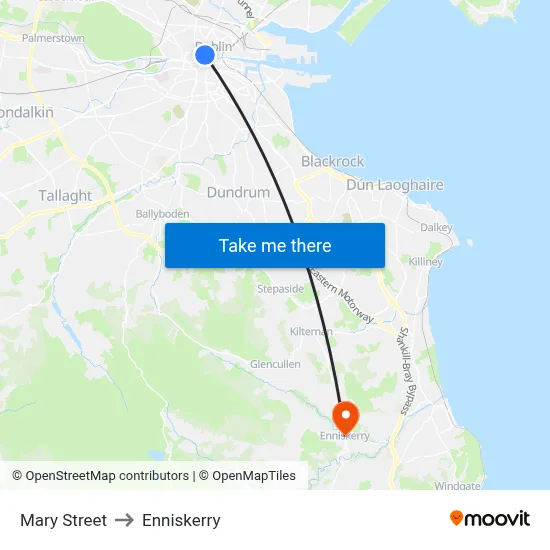 Mary Street to Enniskerry map
