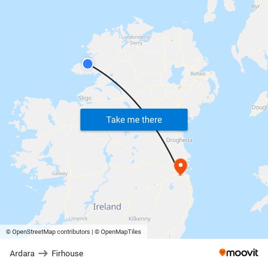 Ardara to Firhouse map