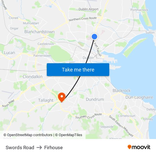 Swords Road to Firhouse map