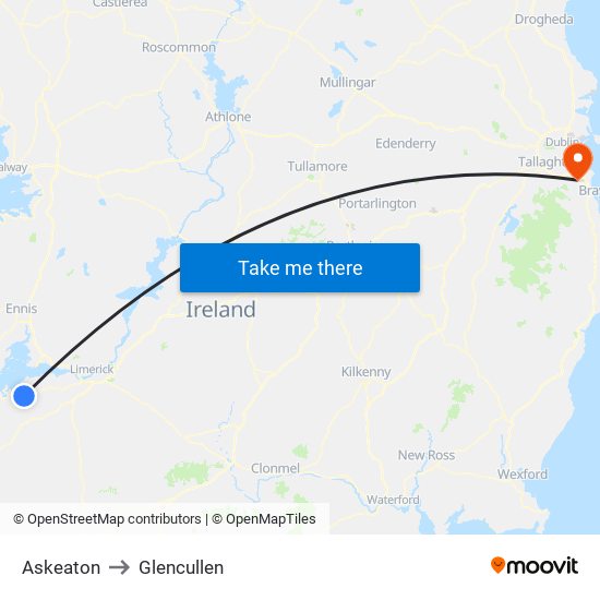 Askeaton to Glencullen map