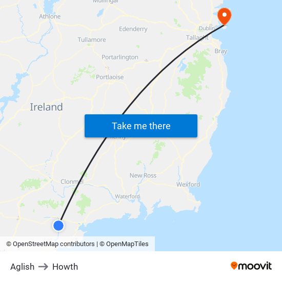 Aglish to Howth map