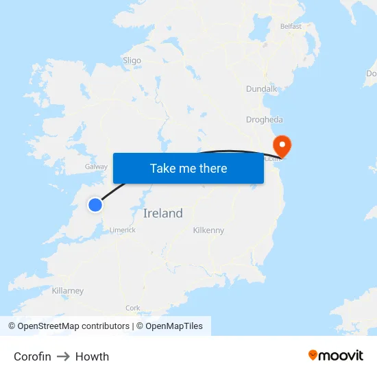 Corofin to Howth map
