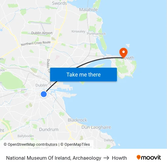 National Museum Of Ireland, Archaeology to Howth map