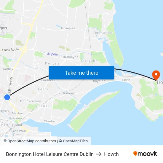 Bonnington Hotel Leisure Centre Dublin to Howth map