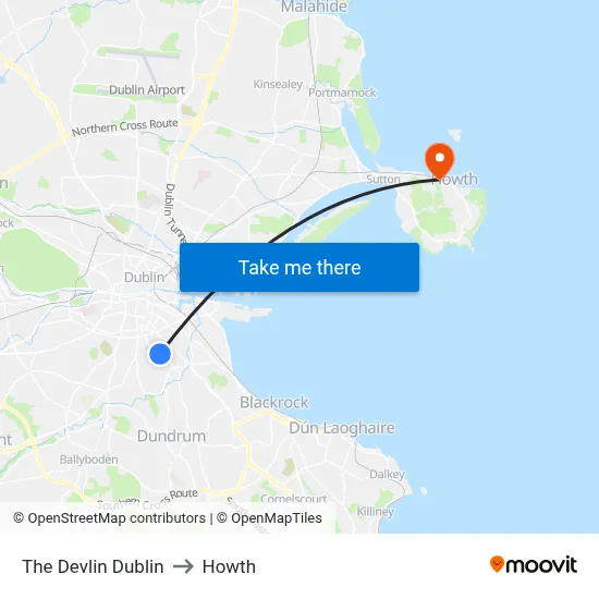 The Devlin Dublin to Howth map