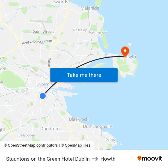 Stauntons on the Green Hotel Dublin to Howth map