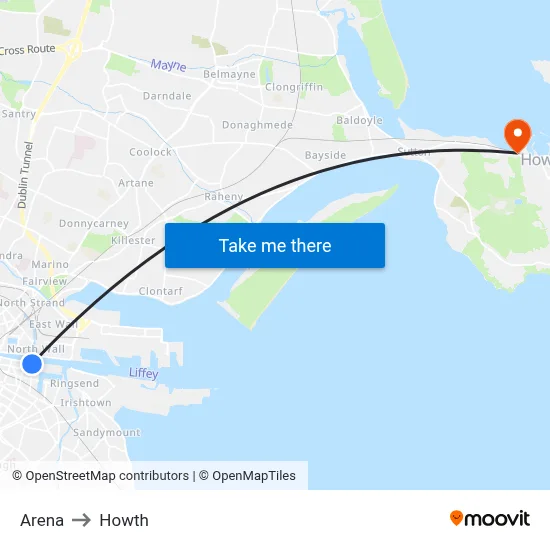 Arena to Howth map