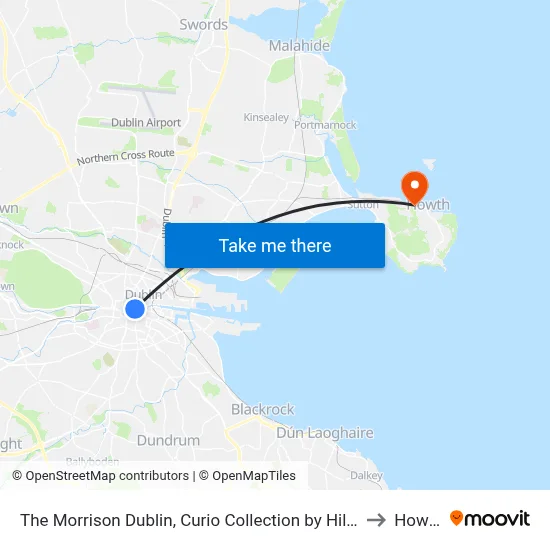 The Morrison Dublin, Curio Collection by Hilton to Howth map