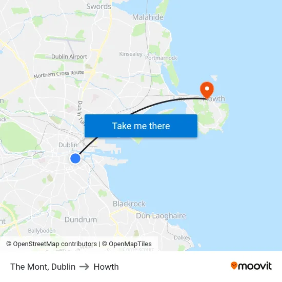 The Mont, Dublin to Howth map