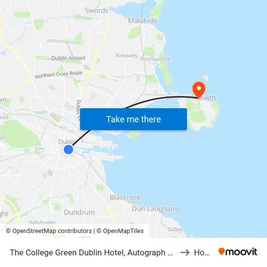 The College Green Dublin Hotel, Autograph Collection to Howth map