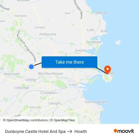 Dunboyne Castle Hotel And Spa to Howth map