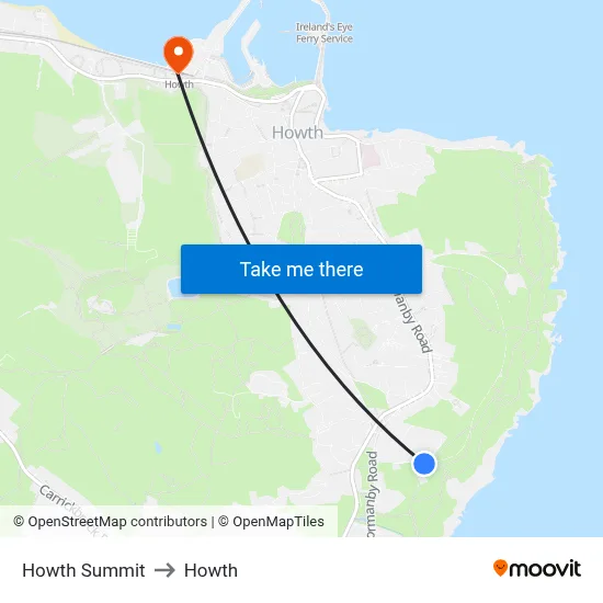 Howth Summit to Howth map