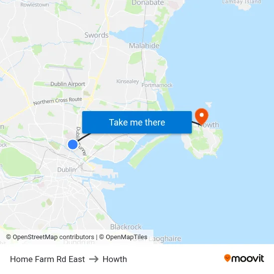 Home Farm Rd East to Howth map