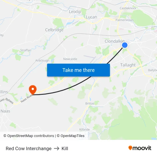 Red Cow Interchange to Kill map