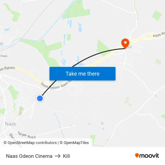 Naas Odeon Cinema to Kill map