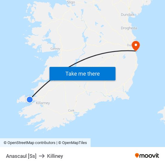 Anascaul [Ss] to Killiney map