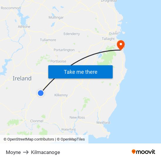 Moyne to Kilmacanoge map