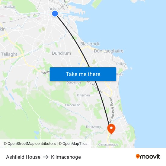 Ashfield House to Kilmacanoge map