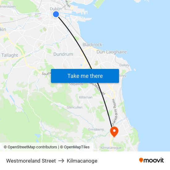 Westmoreland Street to Kilmacanoge map