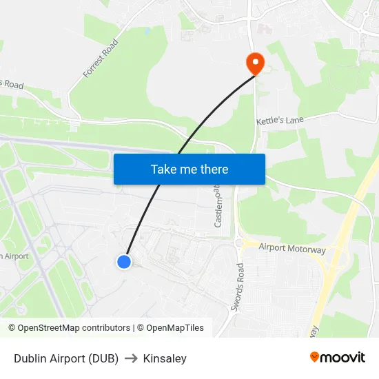 Dublin Airport (DUB) to Kinsaley map