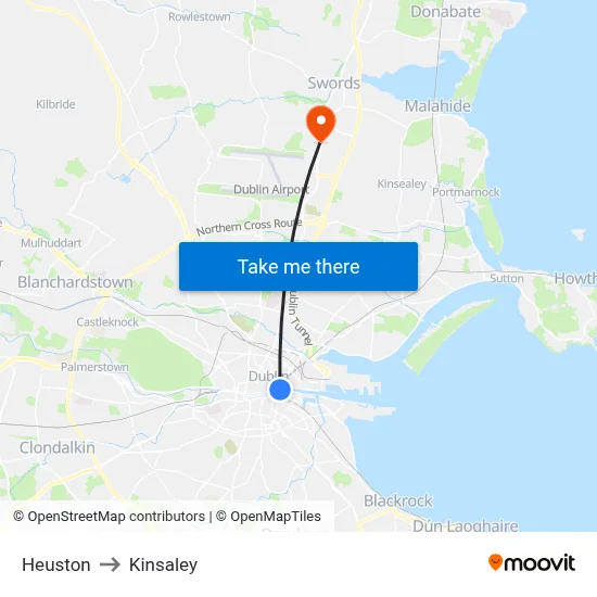 Heuston to Kinsaley map