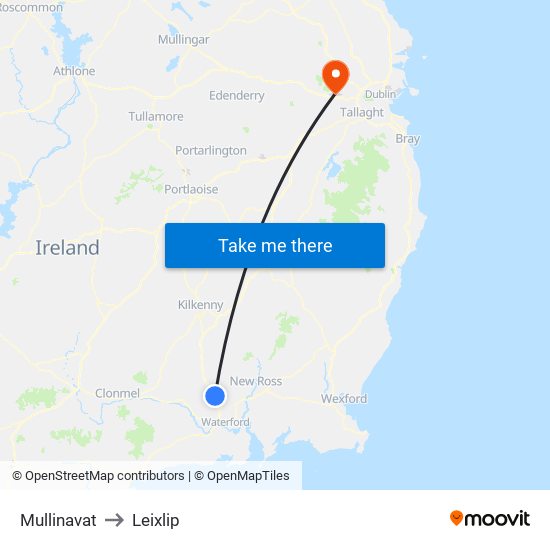 Mullinavat to Leixlip map