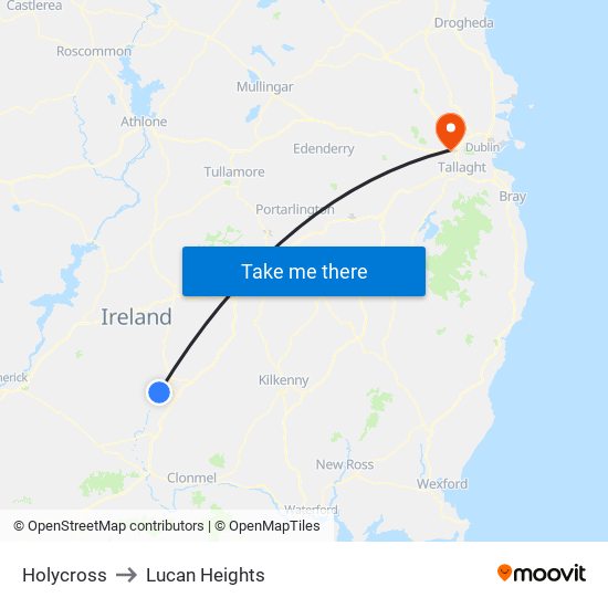 Holycross to Lucan Heights map