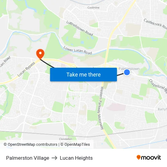 Palmerston Village to Lucan Heights map