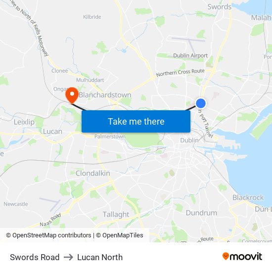 Swords Road to Lucan North map