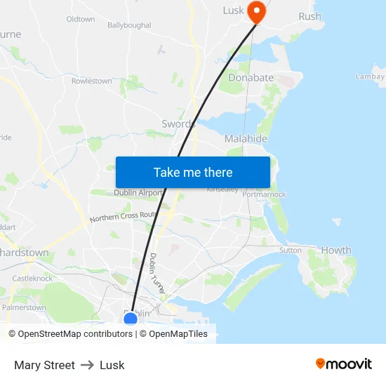 Mary Street to Lusk map