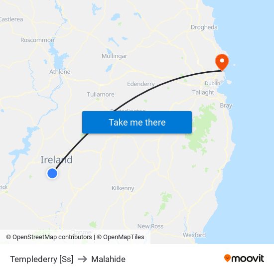 Templederry [Ss] to Malahide map