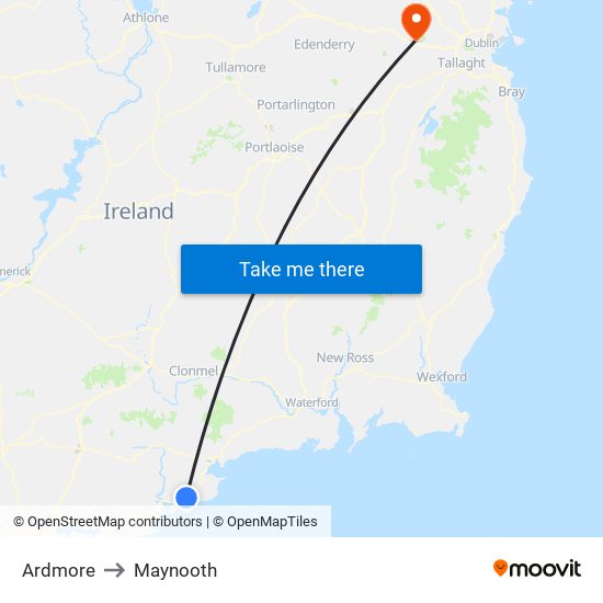 Ardmore to Maynooth map