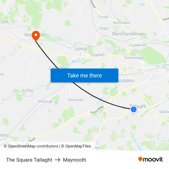The Square Tallaght to Maynooth map