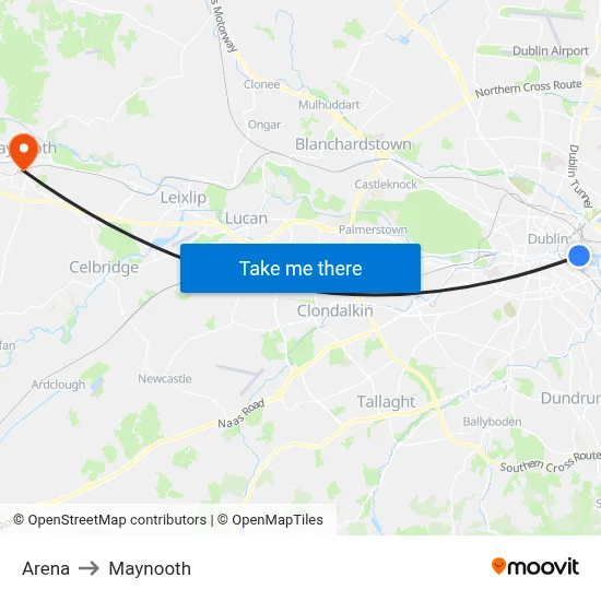 Arena to Maynooth map