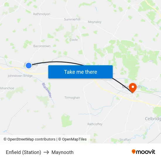 Enfield (Station) to Maynooth map