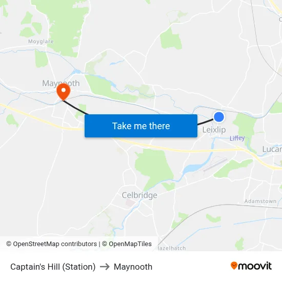 Captain's Hill (Station) to Maynooth map